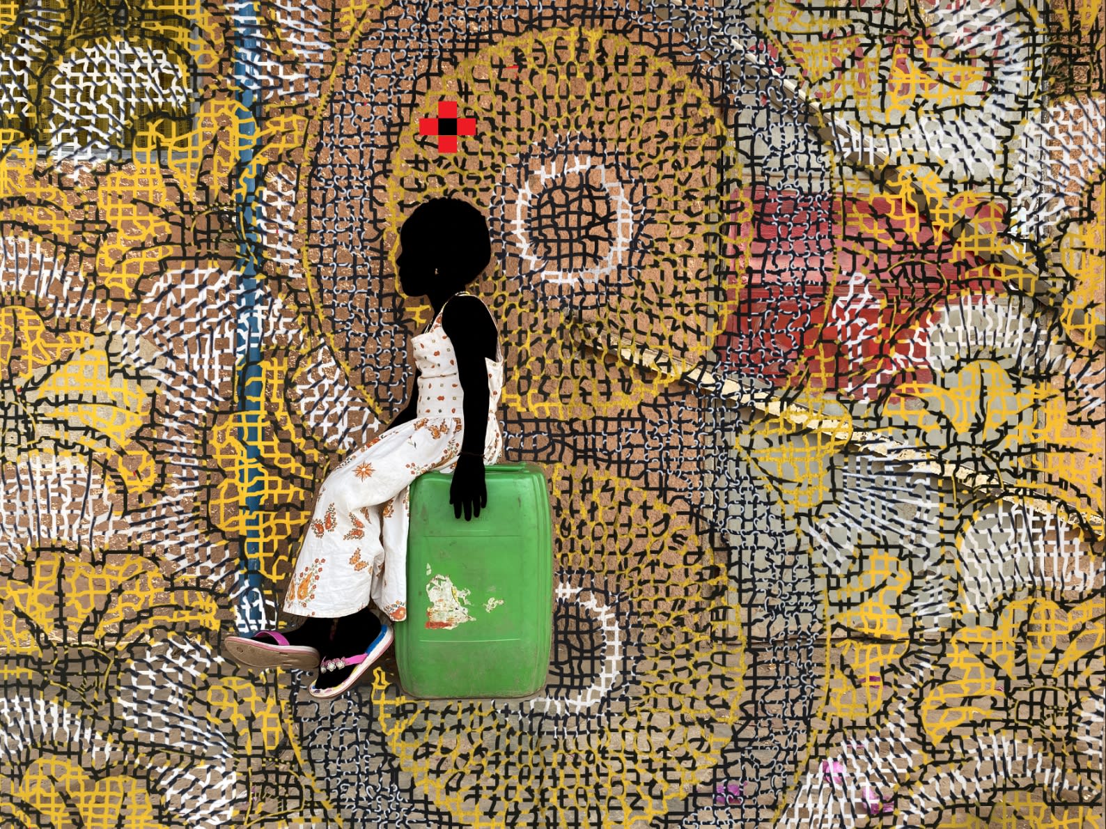 Saïdou Dicko, The butterfly on the green can, 2020-2021