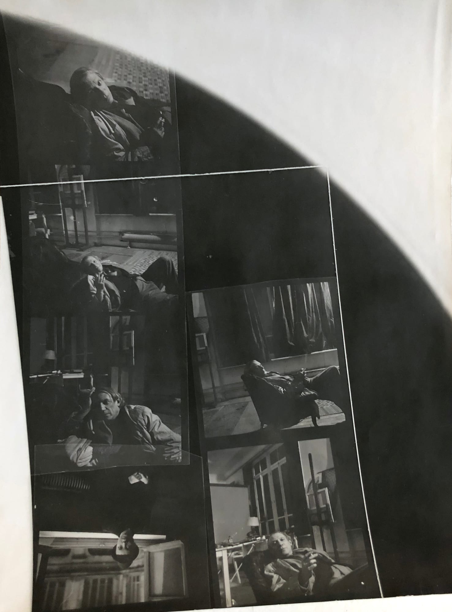 Dora Maar, Pablo Picasso in His Studio (Contact Sheet), 1942