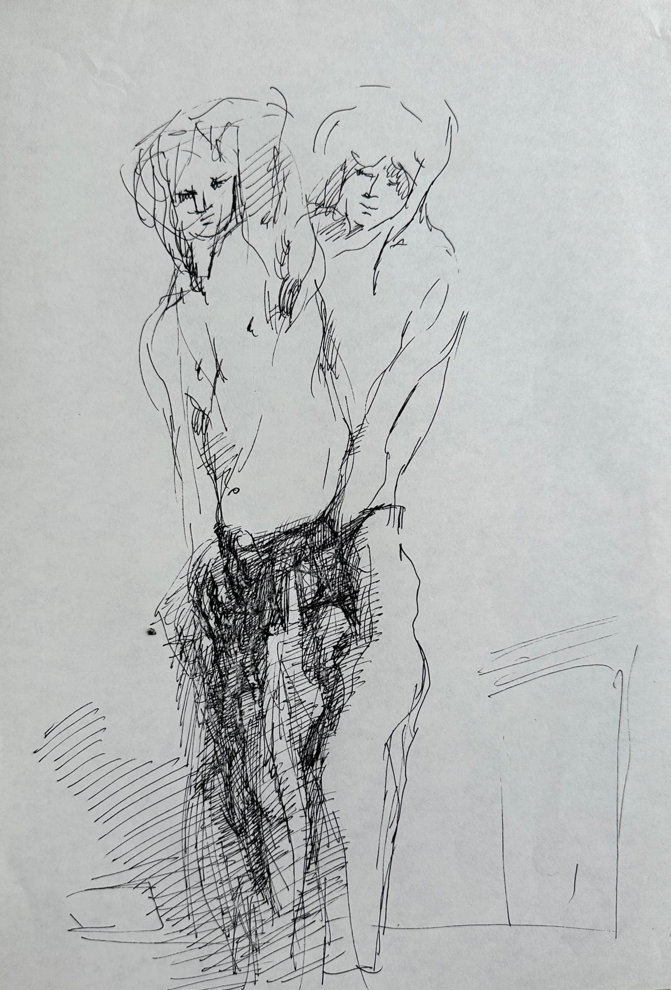 Robert Medley, Untitled (Two Men Standing)