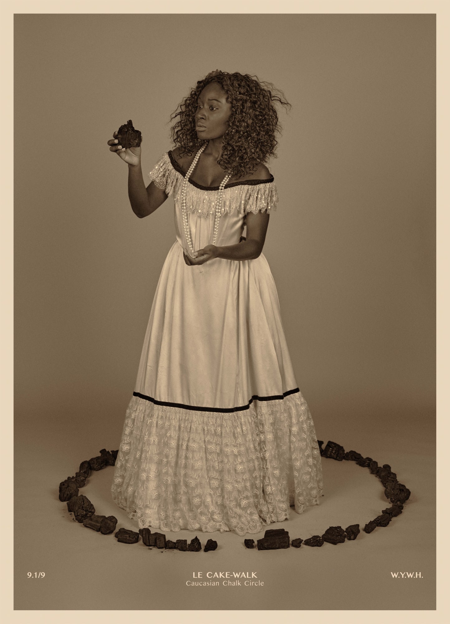 Heather Agyepong, Wish You Were Here diptych (9.1. Le Cake-Walk: Caucasian Chalk Circle), 2020