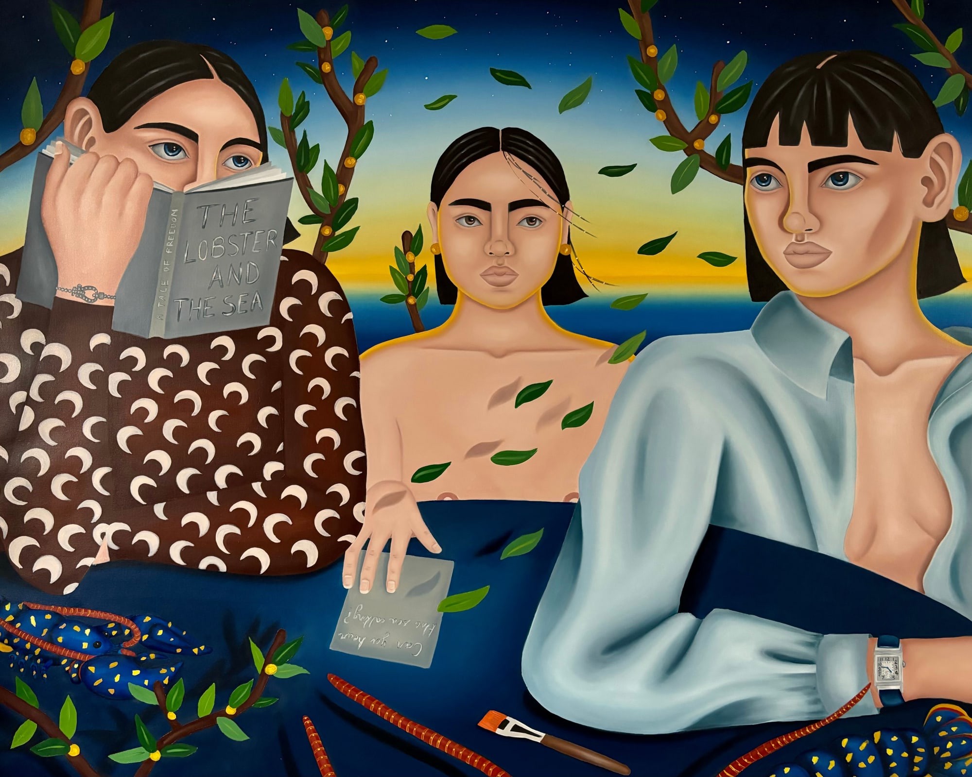 Sophie-Yen Bretez, « Under the stars of a coming spring, Among the leaves blown by the wind, From the blue night, I will rise, Like the sun does in the skies. In my kingdom by the sea. », 2023