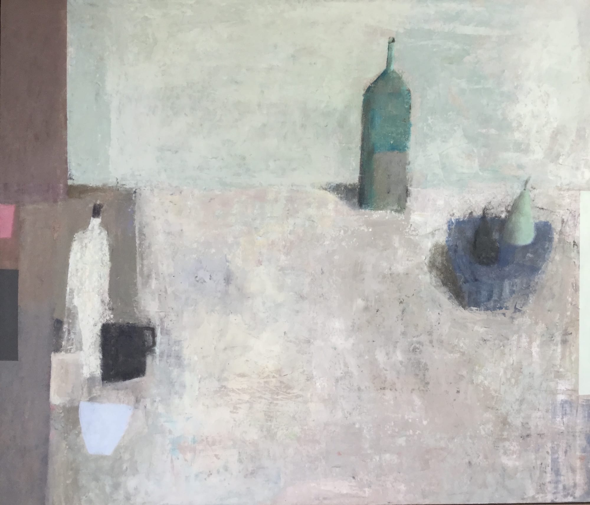 Nicholas Turner, Table with Pears and Bottle, 2017