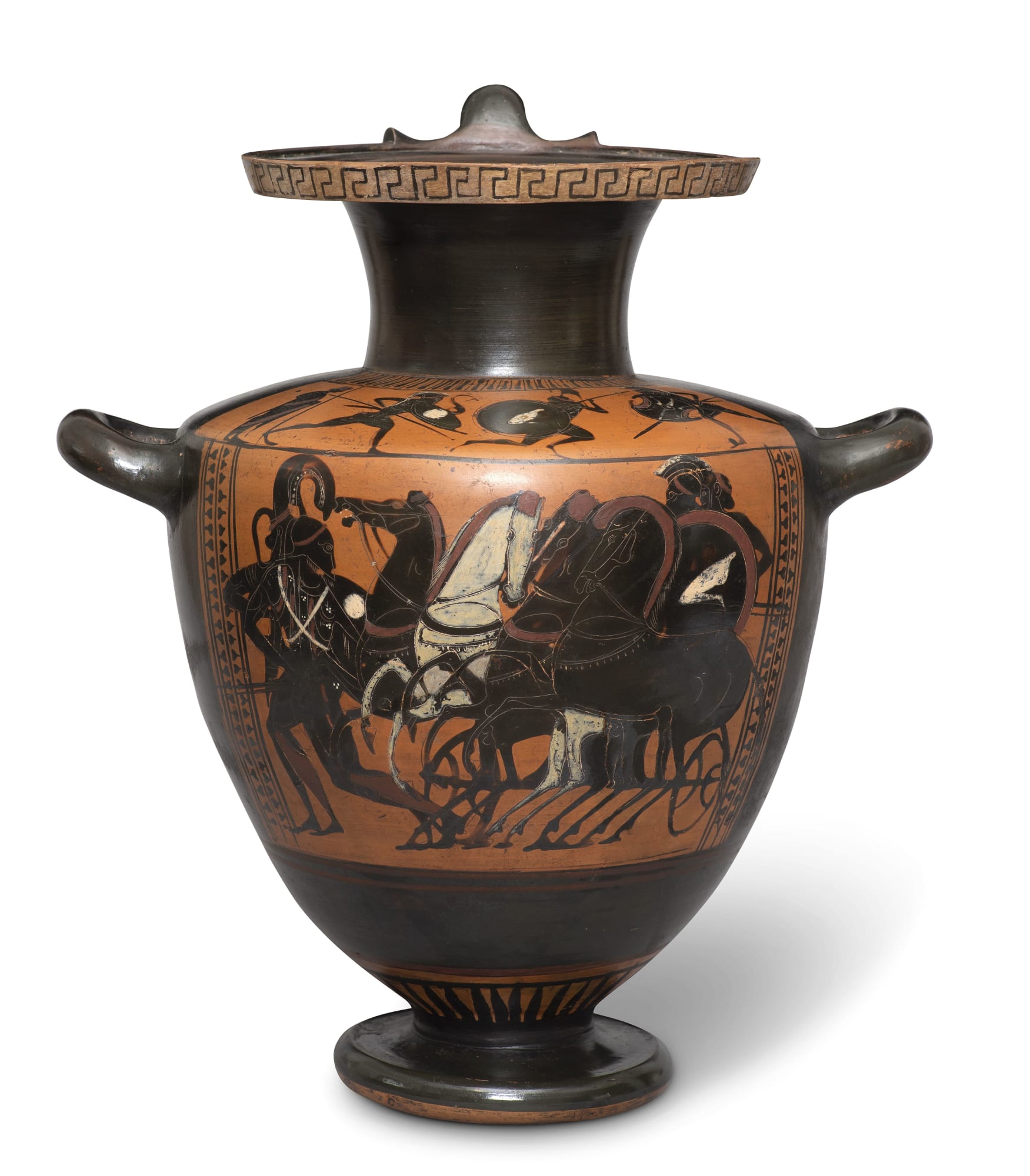 Greek, An Attic black-figure hydria, in the manner of the Lysippides Painter, circa 530 - 510 BC