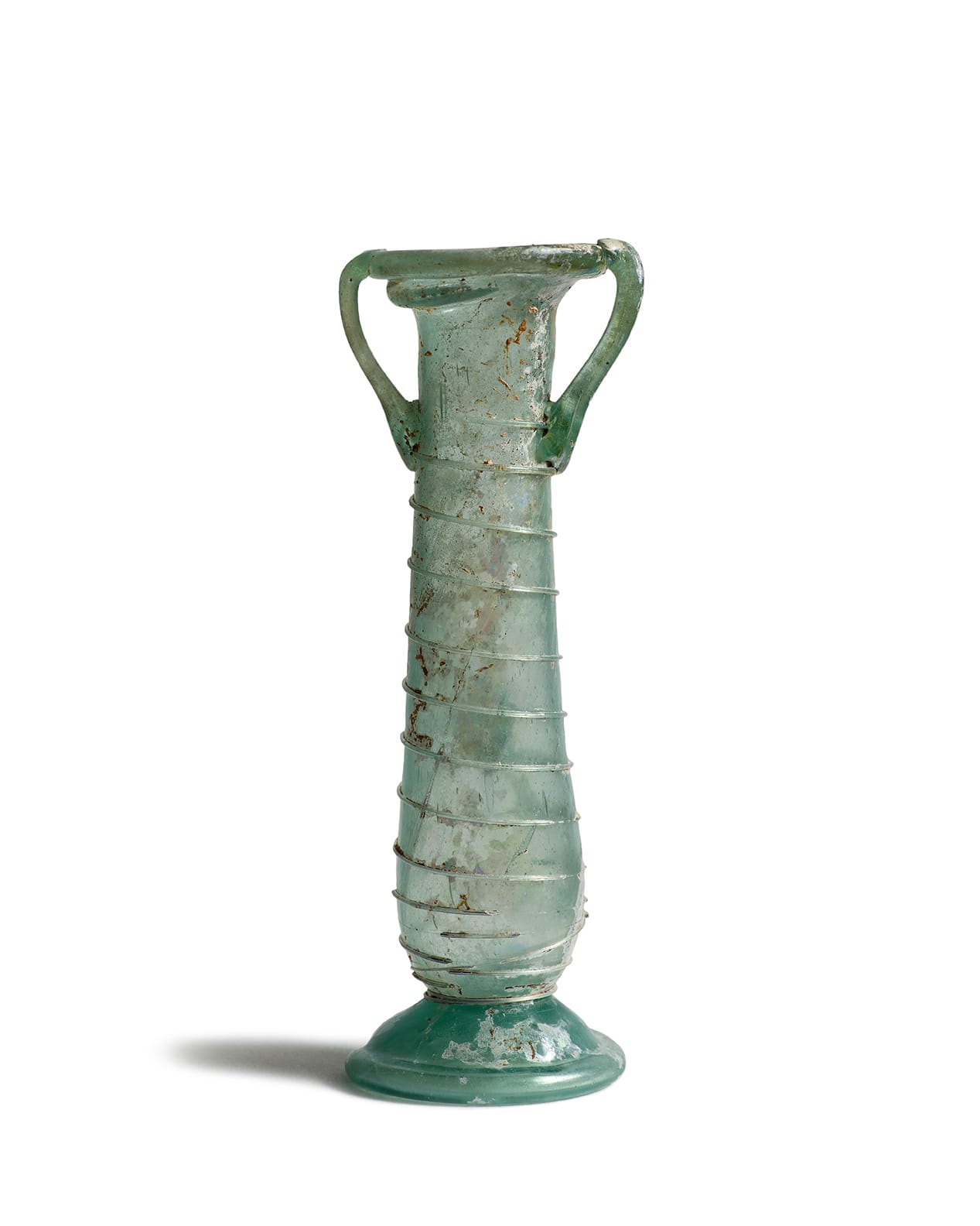 Roman, A Roman green glass balsamarium, circa 4th-5th century AD