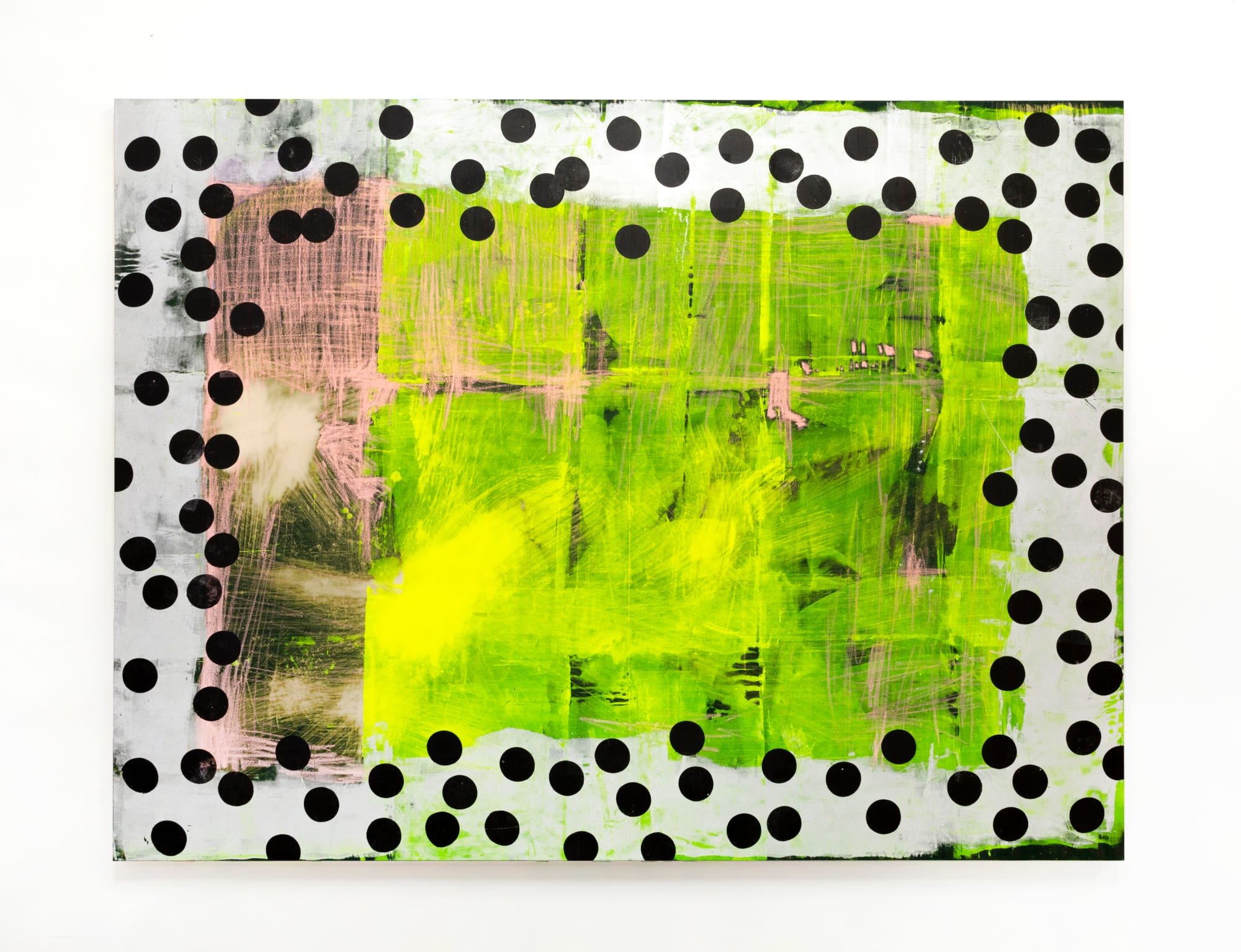 Pauline d'Andigné, Black dots on yellow, 2024