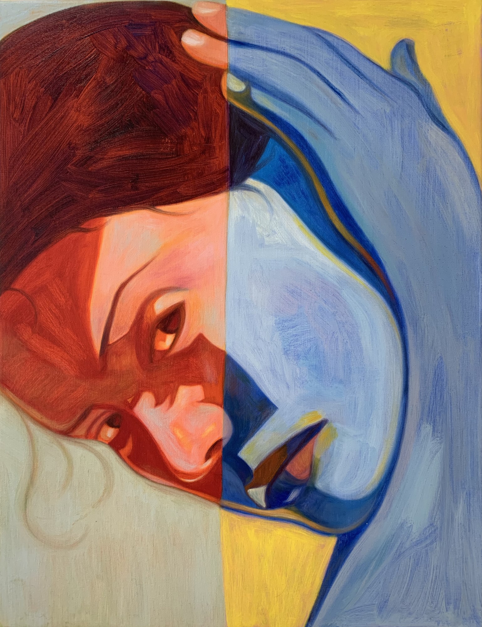 Inès Longevial, Big Domino Orange Blue, 2021