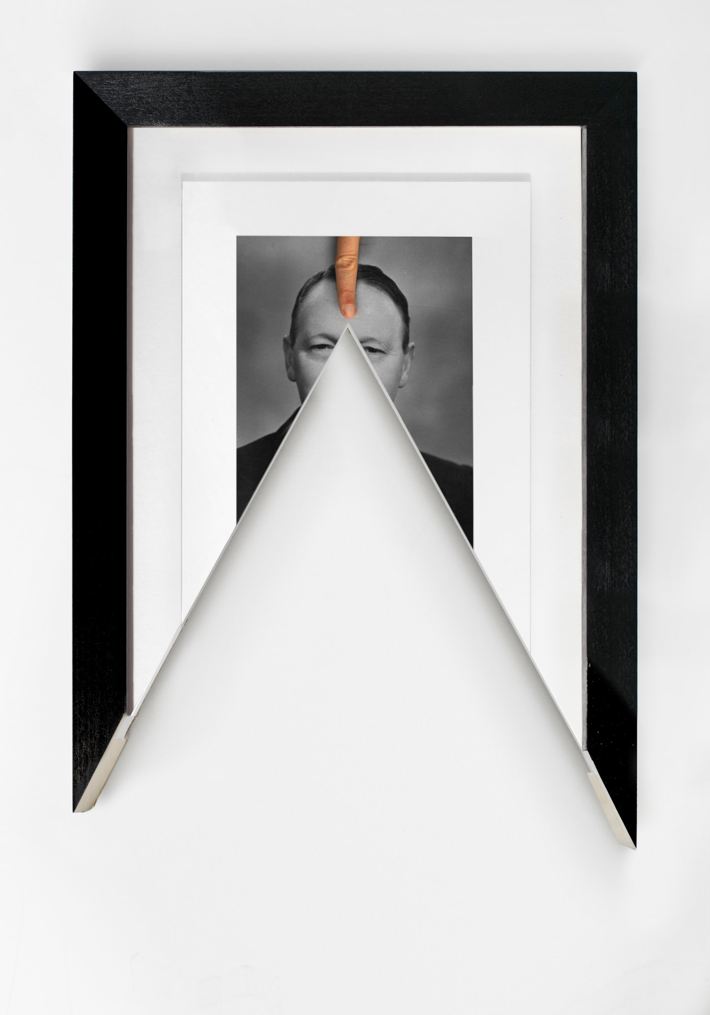 Jonny Briggs, Point (photograph of my great-grandfather, re-photographed with my finger), 2022