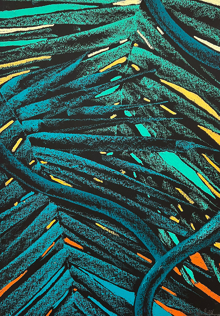 Julien Colombier, Green Leafs, warm back, 2022