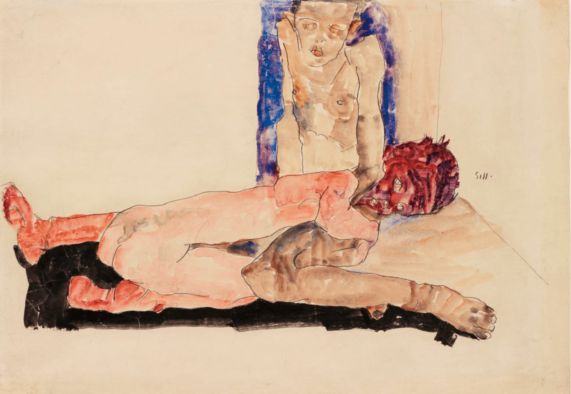 Egon Schiele, Nacktes Paar (Nude Couple), 1911
