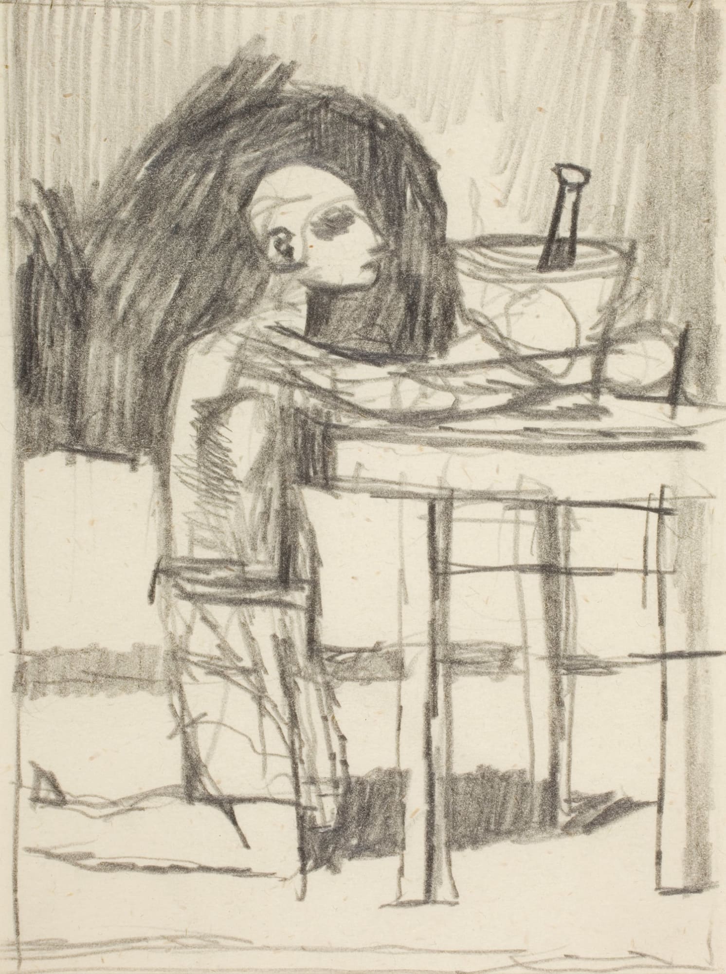 Keith Vaughan, Boy At Table With Pestle and Mortar