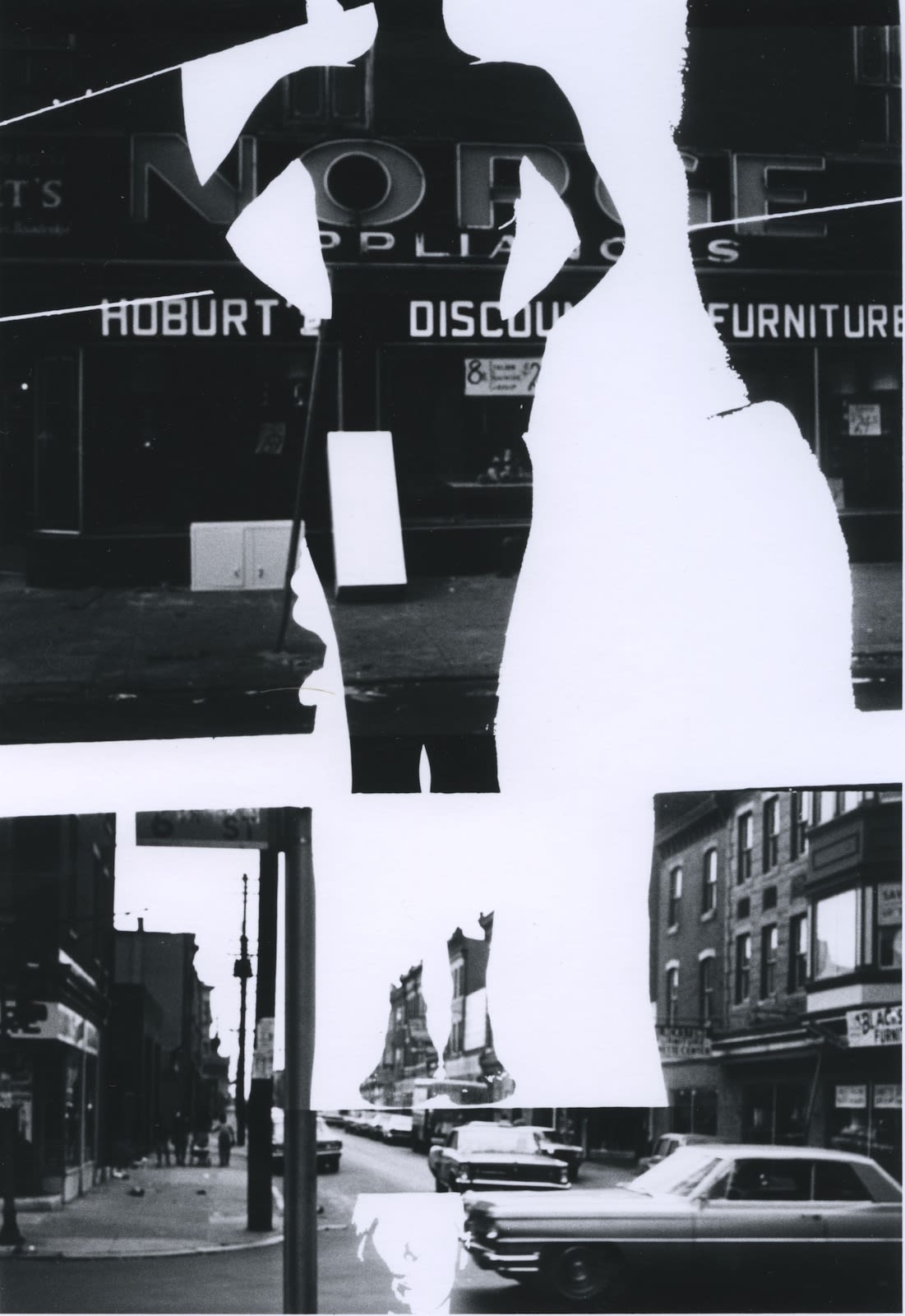 Ray K. Metzker Philadelphia: Double Frame Tirage gélatino-argentique d'époque, réalisé par l'artiste 15,6 x 22,6 cm Dim. papier: 20,3 x 25,4 cm