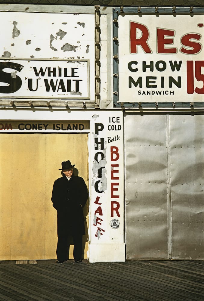 Marvin E. Newman, Chow Mein, Winter Boardwalk, Coney Island, 1953