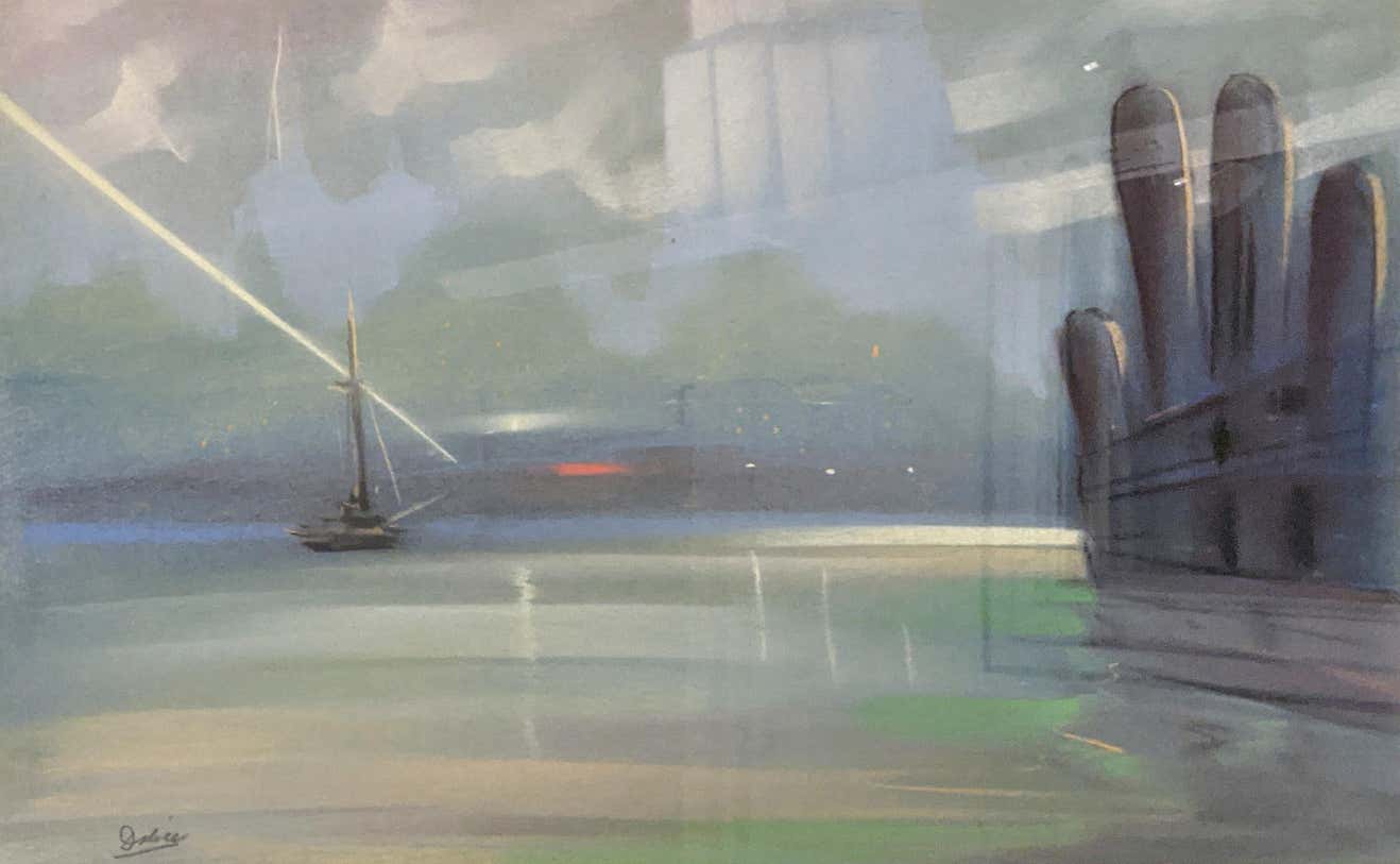 Leon Dolice, New York Harbor Skyline at Twilight (Searching), circa 1930-40