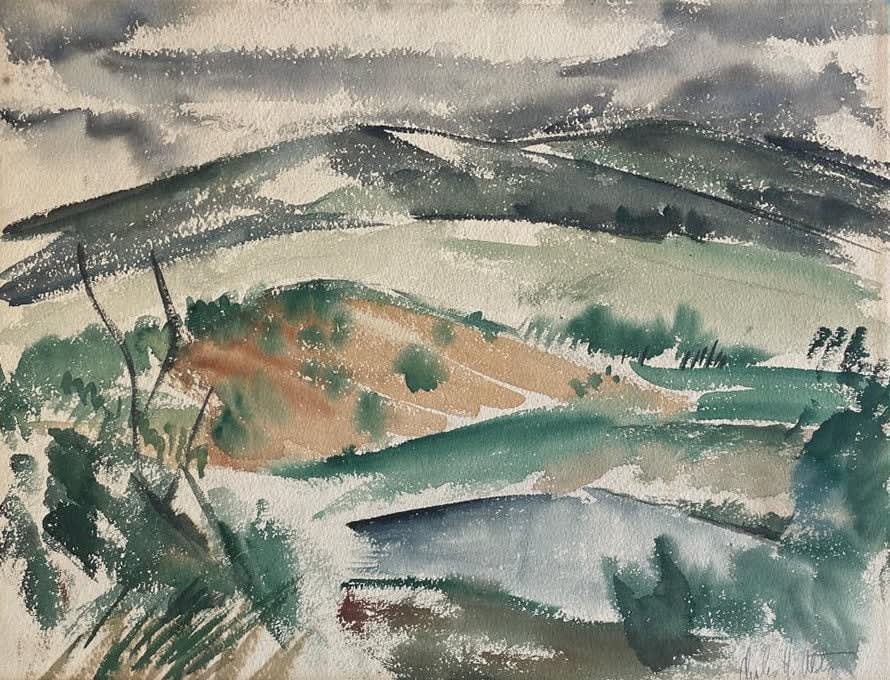 Charles Alston, Landscape with Hills, circa 1940