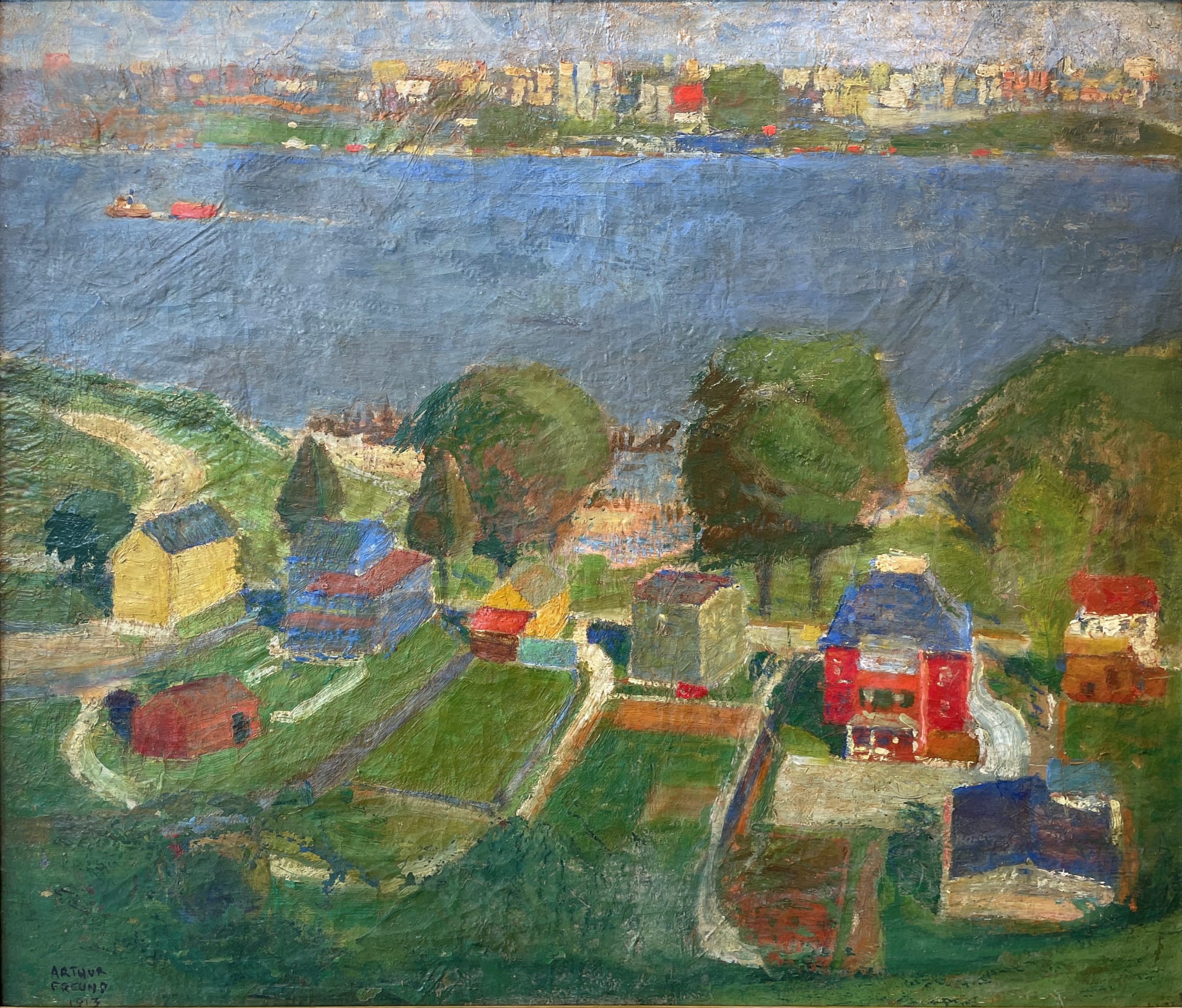 Arthur Freund, View of the City Across the River, 1913