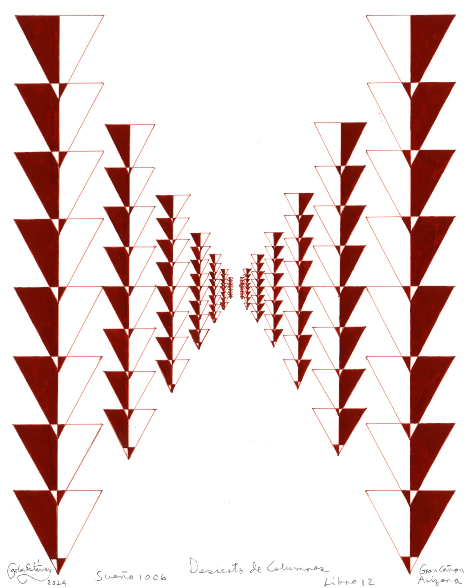 Carlos Estevez, Desierto de columnas. Sueño 1006. Libro 12, 2024