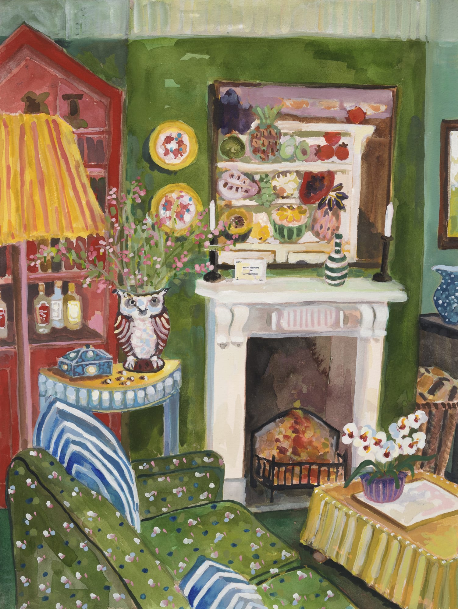 Lottie Cole, Interior with Mary Fedden & Owl, 2022