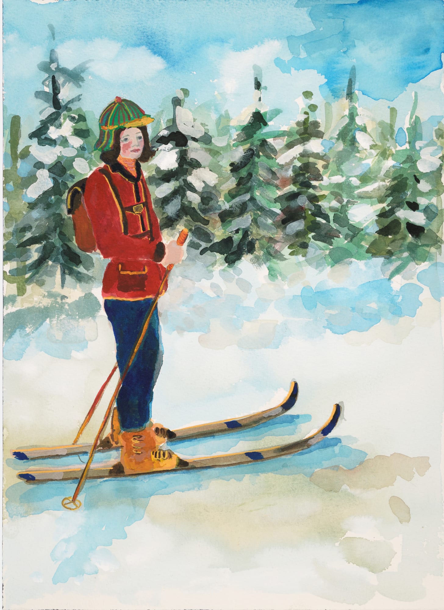 Lottie Cole, Skier with Rucksack, 2021