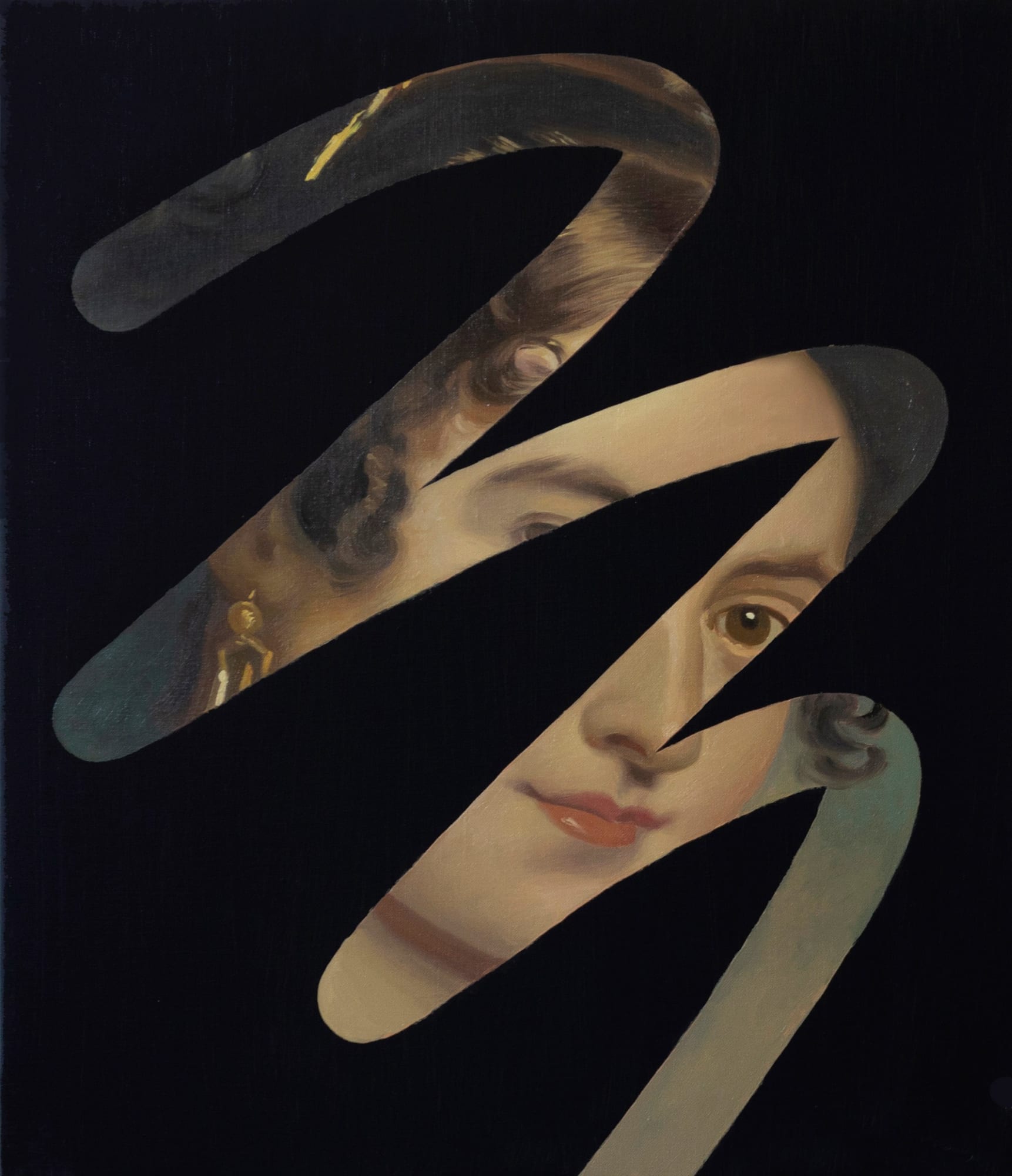 Lino Lago, Fake Abstract (Black on Sir Thomas Lawrence), 2022