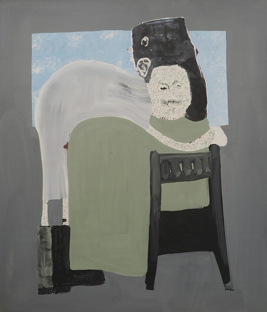 Amadou Sanogo Câlin amical Acrylique sur toile 158 x 130 cm 62.2 x 51.1 in