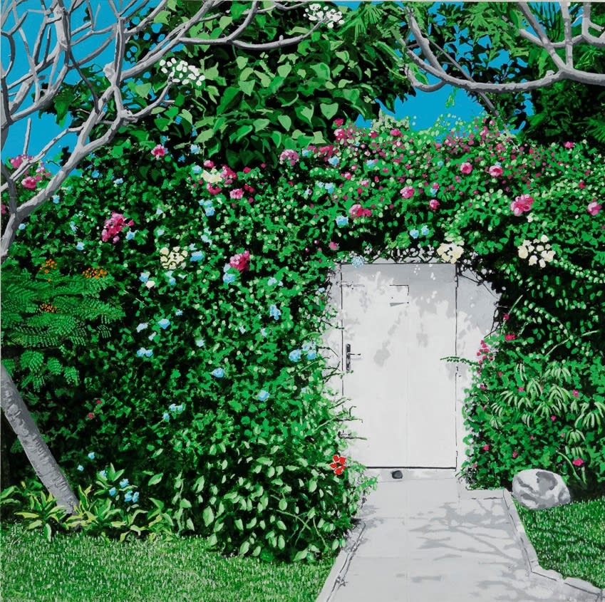 Vincent Michéa Jardin 2 Acrylique sur papier marouflé sur bois 63 x 63 cm 25 x 25 in