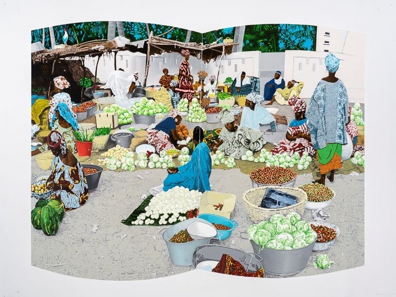 Vincent Michéa Le grand marché 2 Acylique sur toile 137 x 172,5 cm 53.9 x 67.7 inches