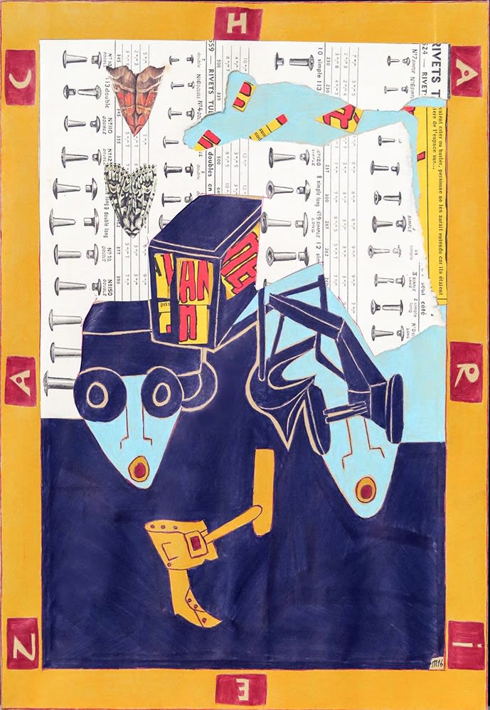 Marcel Miracle Zacchary sur enveloppe Technique mixte 35 x 25 cm 13,7 x 9,8 inches