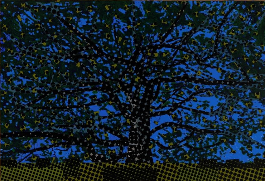 Vincent Michéa Etude pour un arbre 1 Acrylique, papier découpé, collage 60 x 45 cm