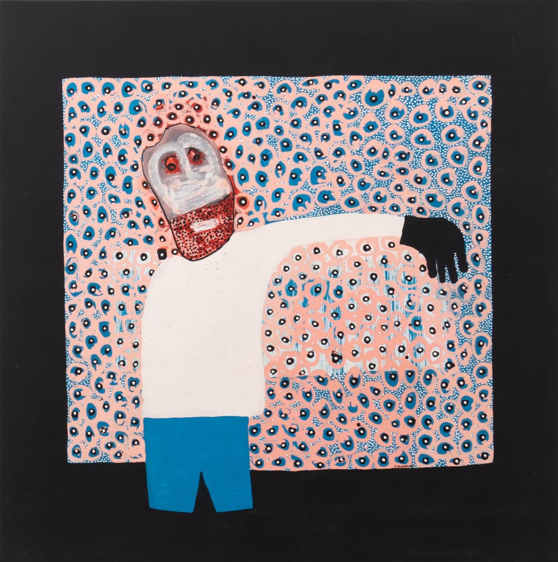 Amadou Sanogo Que ce ne soit pas comme ça a été prédit. Le soleil ne doit pas apparaître là où on a pointé le doigt Acrylique sur toile 162 x 160 cm 63.7 x 62.9 inches