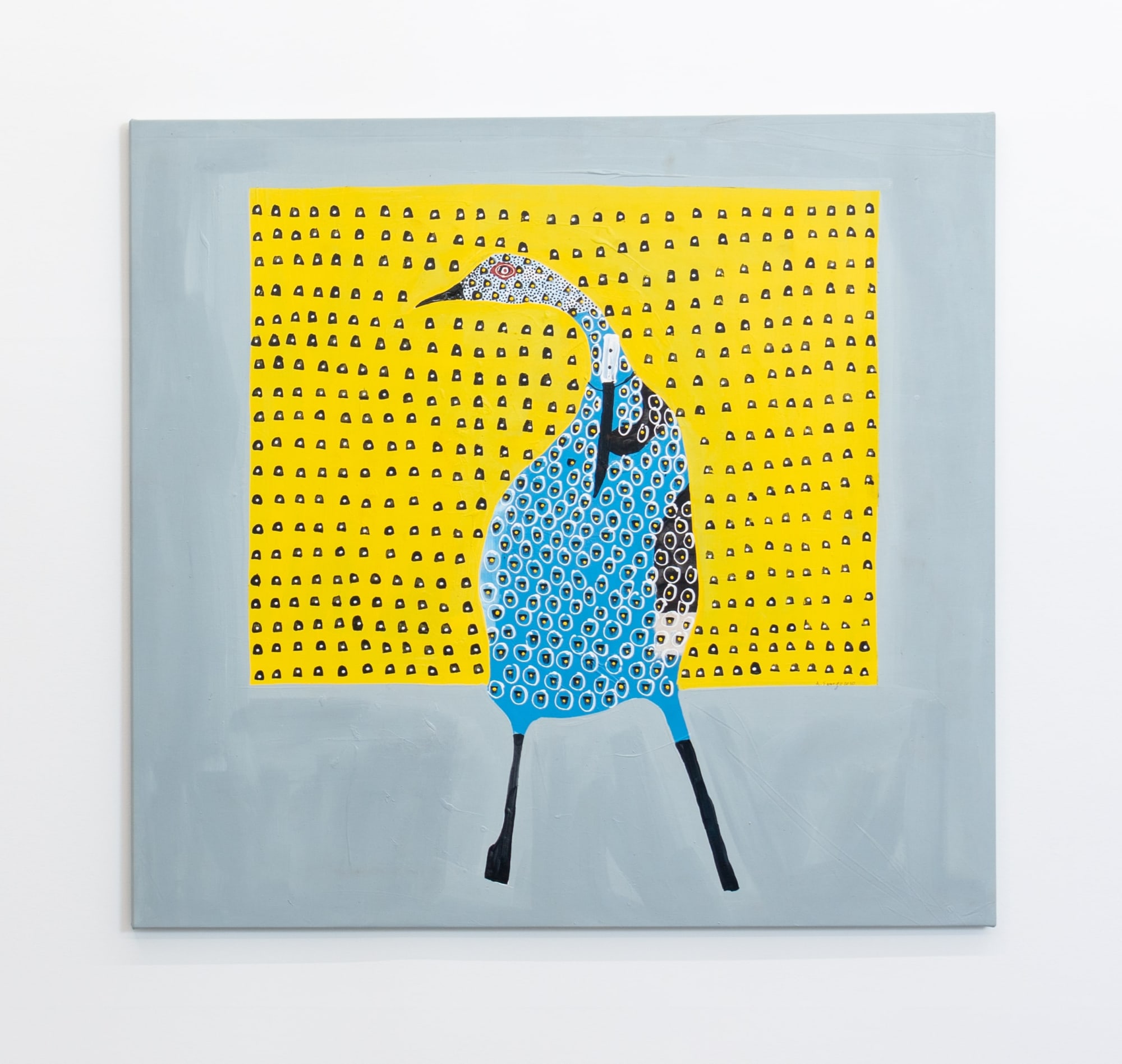 Amadou Sanogo La malédiction pousse la volaille à se transformer en vendeur de couteau Acrylique sur toile 150 x 159 cm