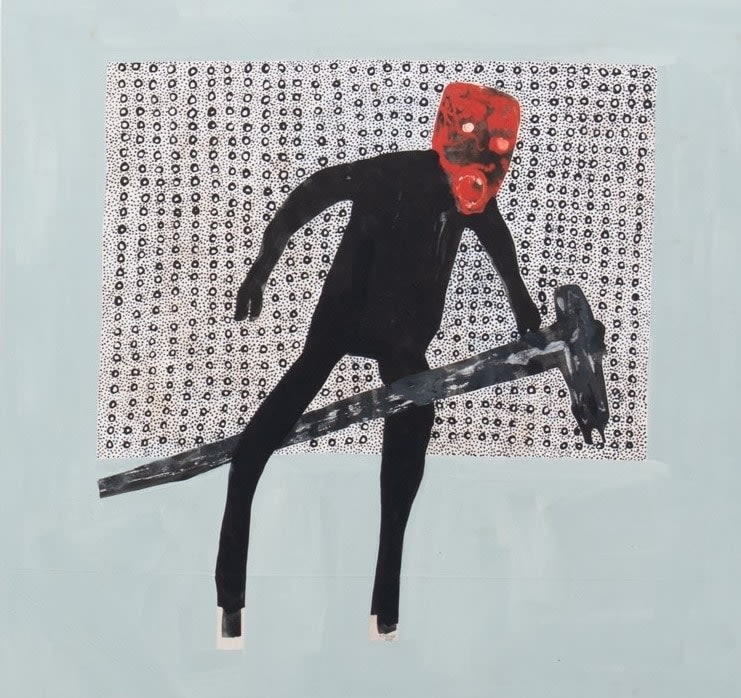 Amadou Sanogo Le cavalier du cheval à tige de mile ne fait que cavaler lui-même Acrylique sur toile 150 x 159 cm 59 x 62.5 inches