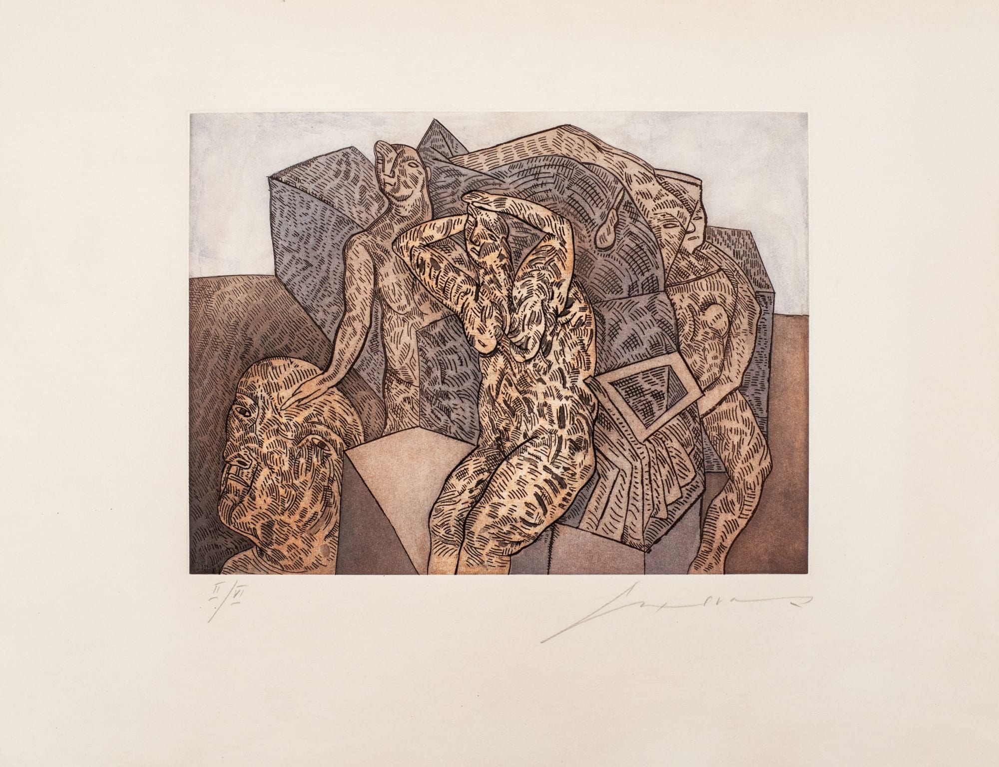 José Luis Cuevas, "Sin título (Las señoritas de Van Gogh)", 1988