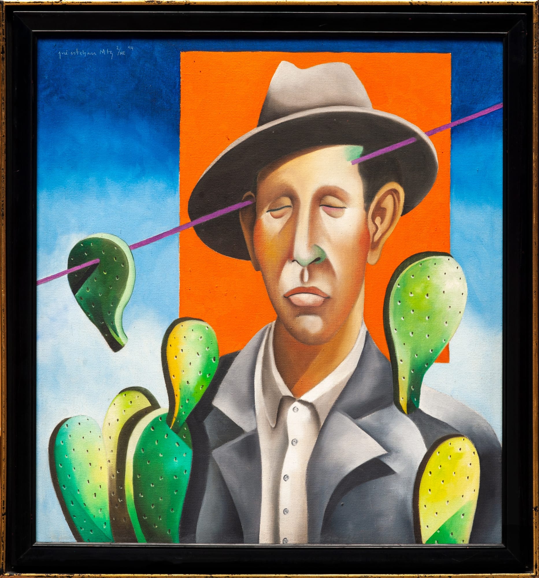 José Esteban Martínez, "Sin título (Personaje con nopales)", 1994