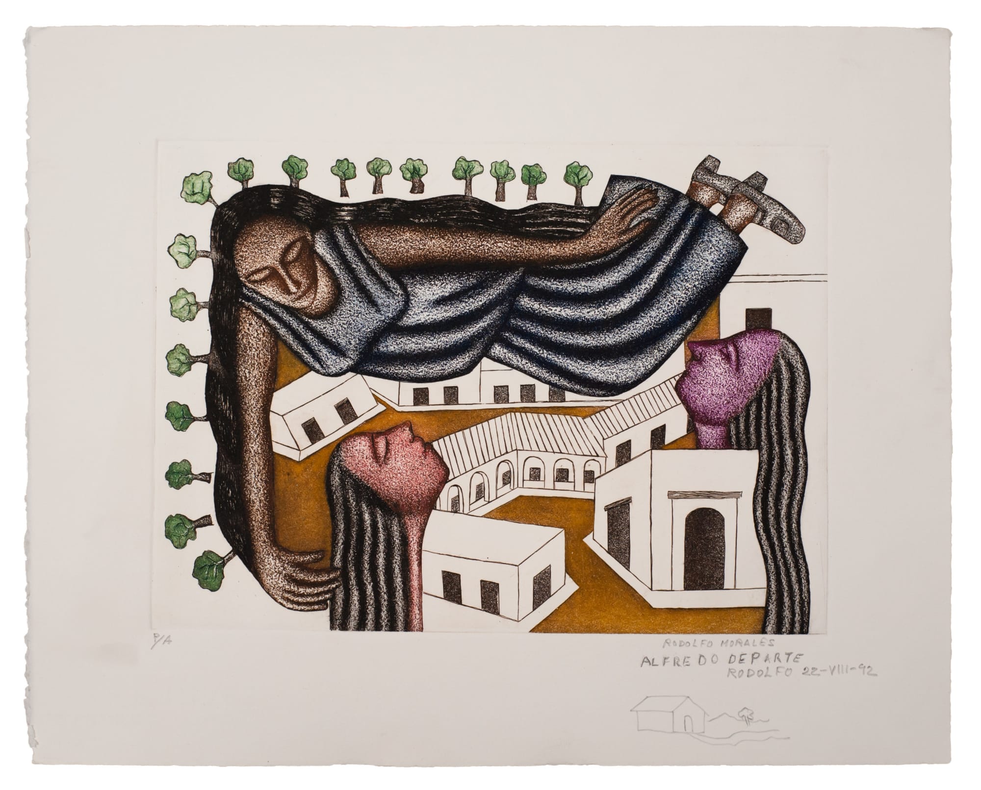Rodolfo Morales, "Sin título (Pueblo de mujeres)", 1992