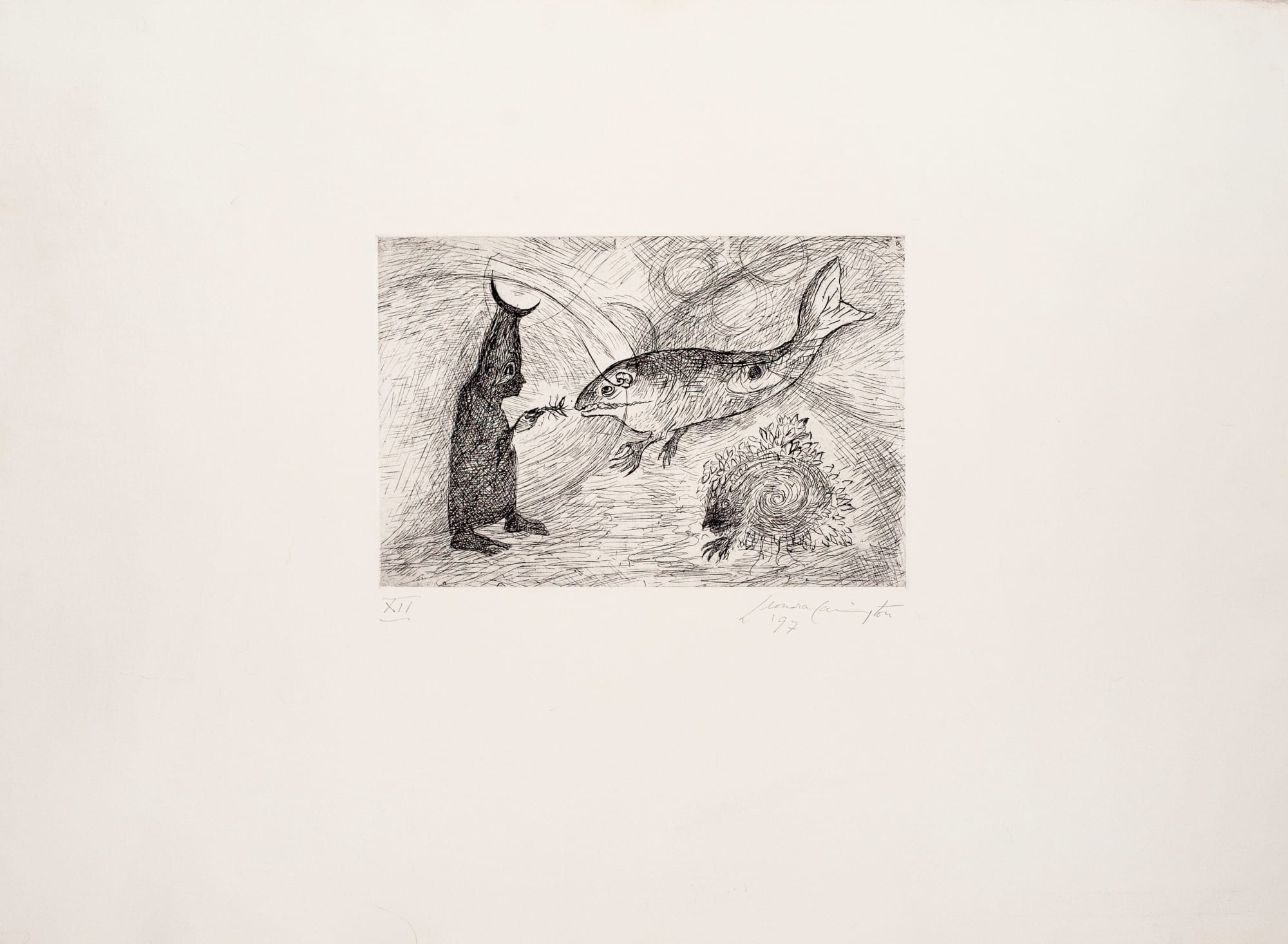 Leonora Carrington, "Sin título (Seres antropomórficos)", 1997