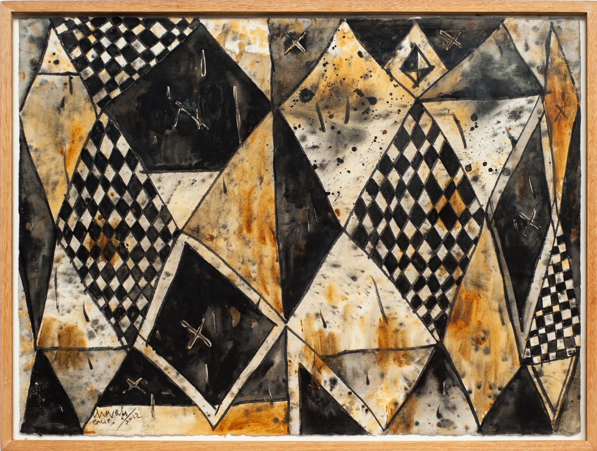 Javier Arévalo, "Abstracto con tablas de ajedrez", California, 2012