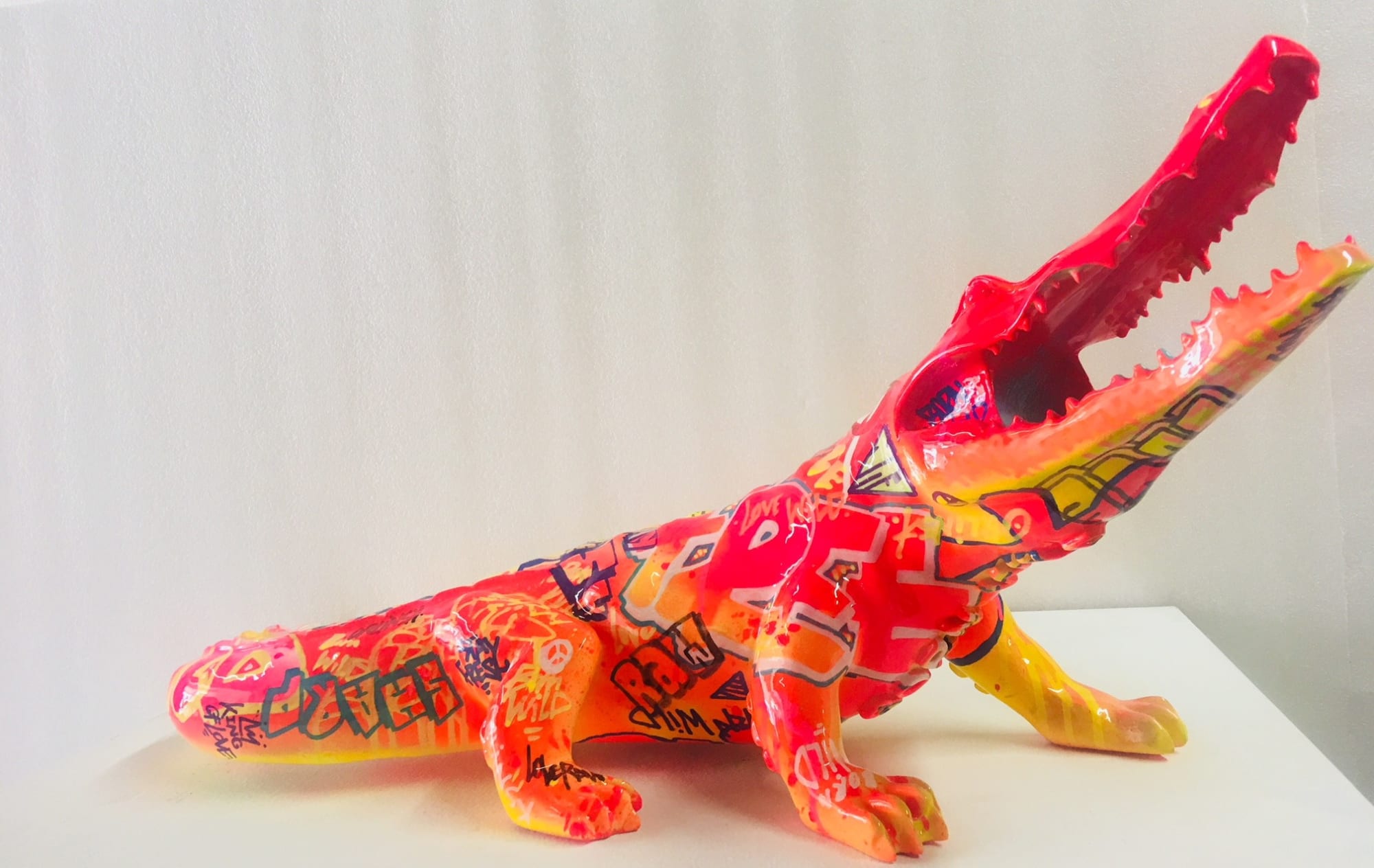 Richard Orlinski, 70 cm Crocodile Tagged Resin