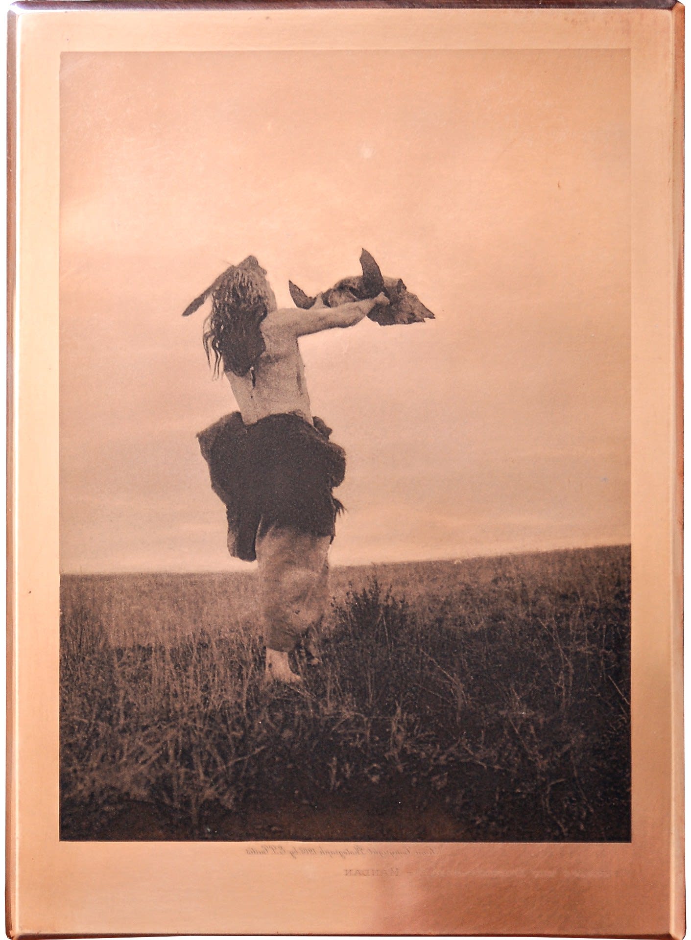 Edward S. Curtis, Offering The Buffalo Skull – Mandan, Volume 5, from The North American Indian, 1908