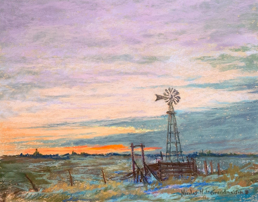 Nicolas N. (Jr.) deGrandmaison, Sunset Near Bieseker