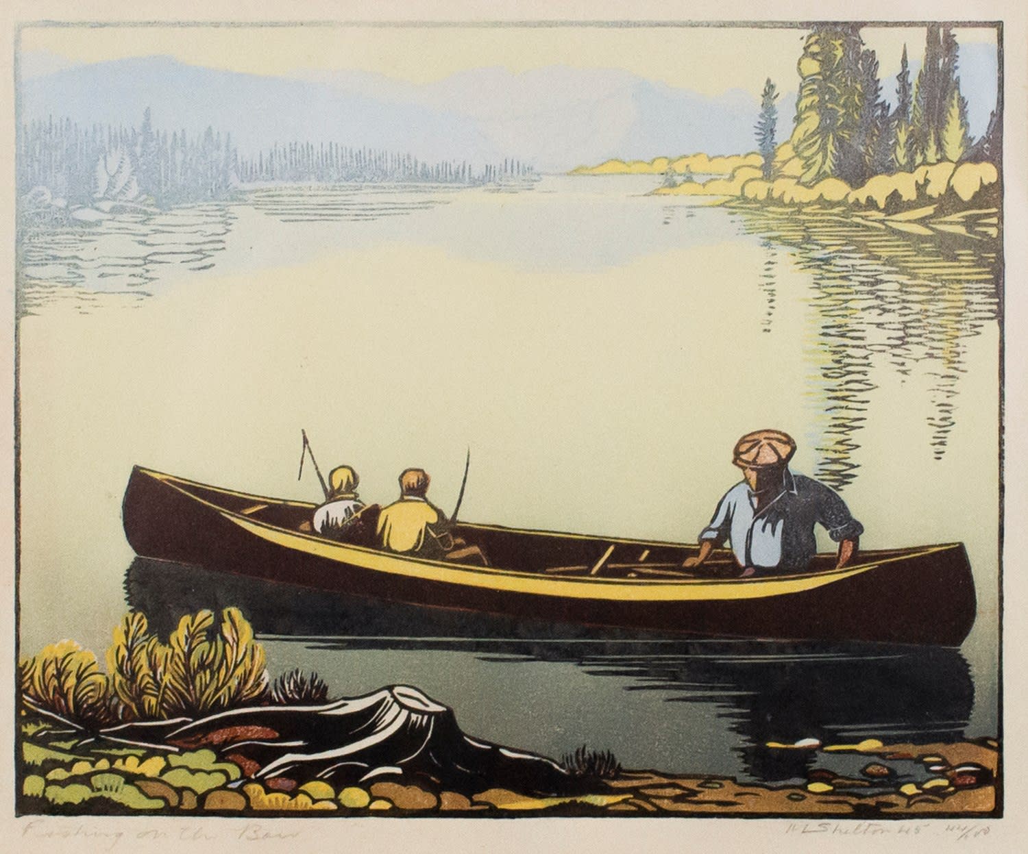 Margaret Shelton, Fishing on the Bow, 1945