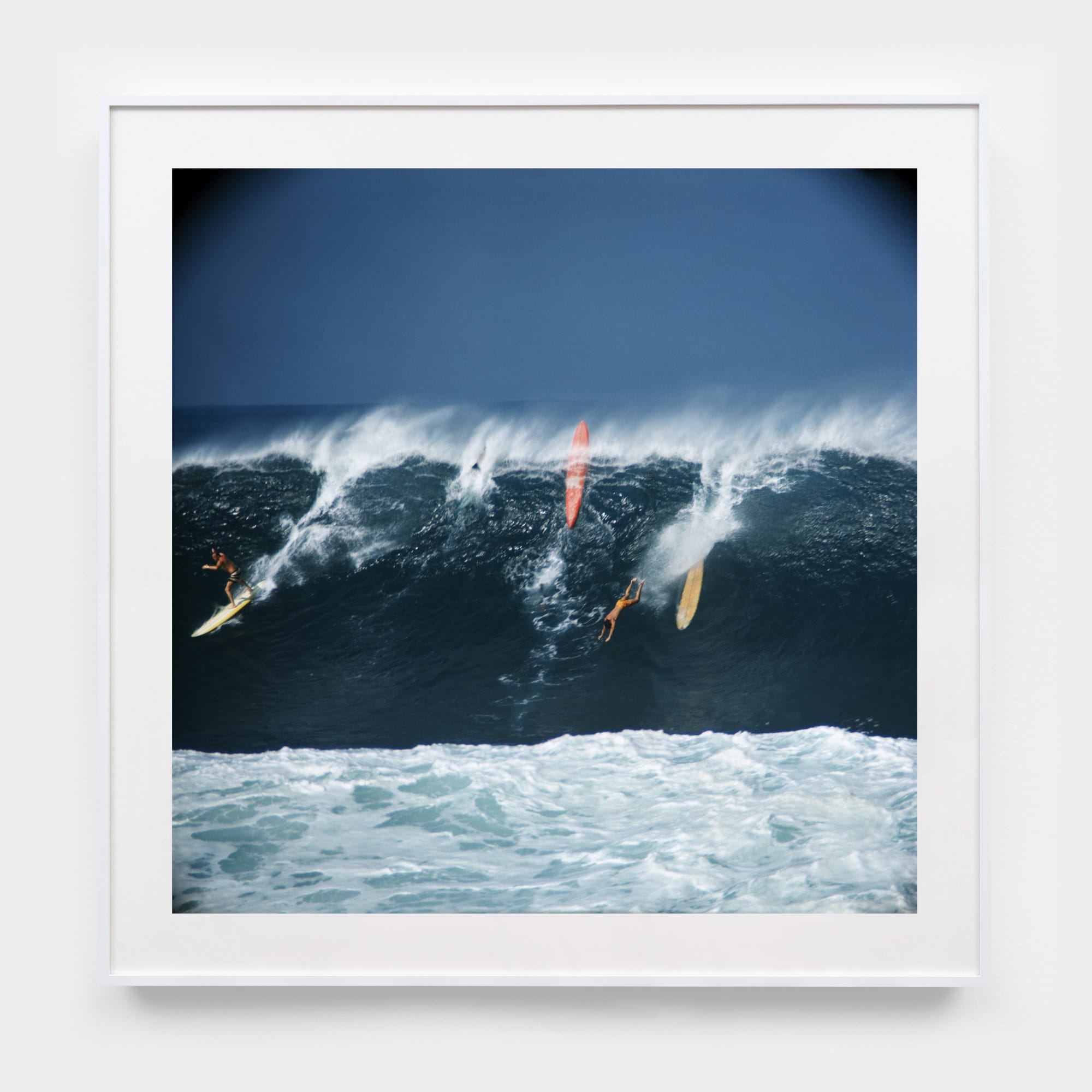 LeRoy Grannis, Greg Noll, Eddie Aikau and Bobby Cloutier, Waimea Bay, 1966