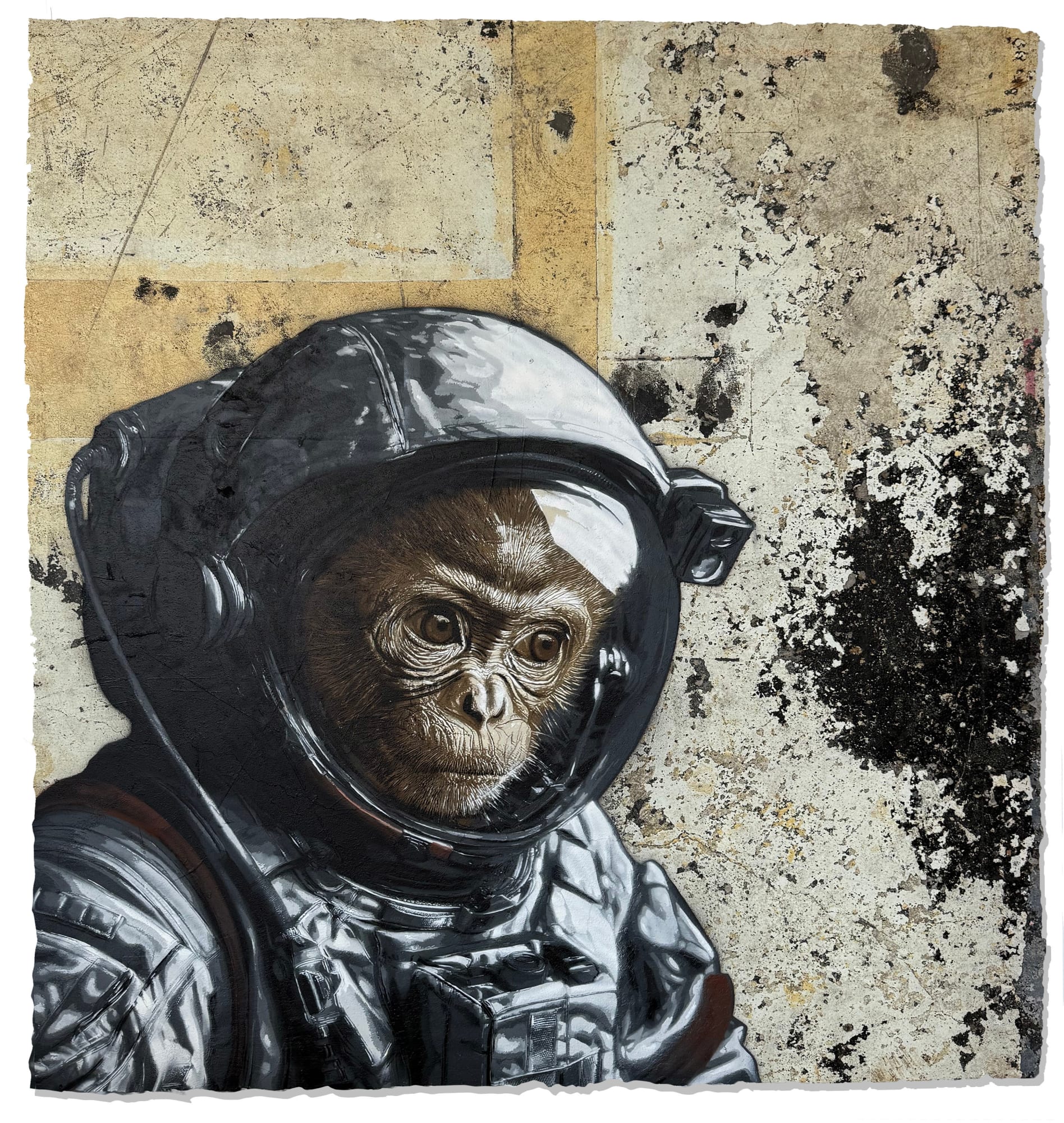 Luke Cornish (E.L.K) x Christophe Domergue, Orbiting Thoughts (Yellow), 2025