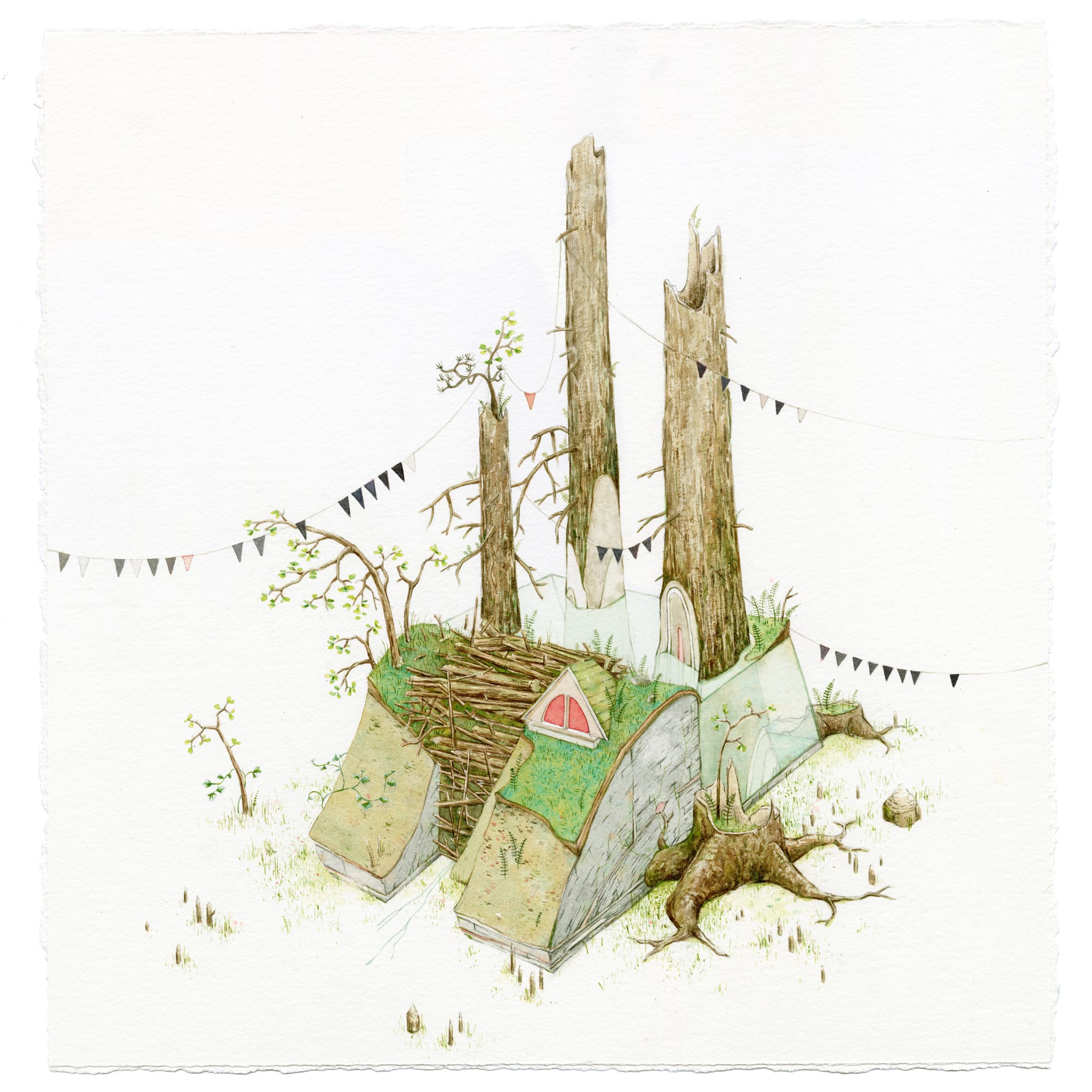 Bryce Lafferty, Habitat (Pond with Flags), 2022