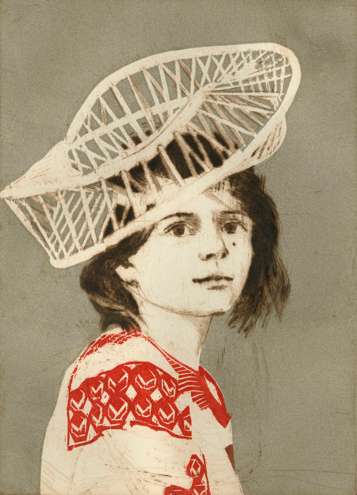 Ellen Heck, Kate Wearing a Möbius Strip as a Hat