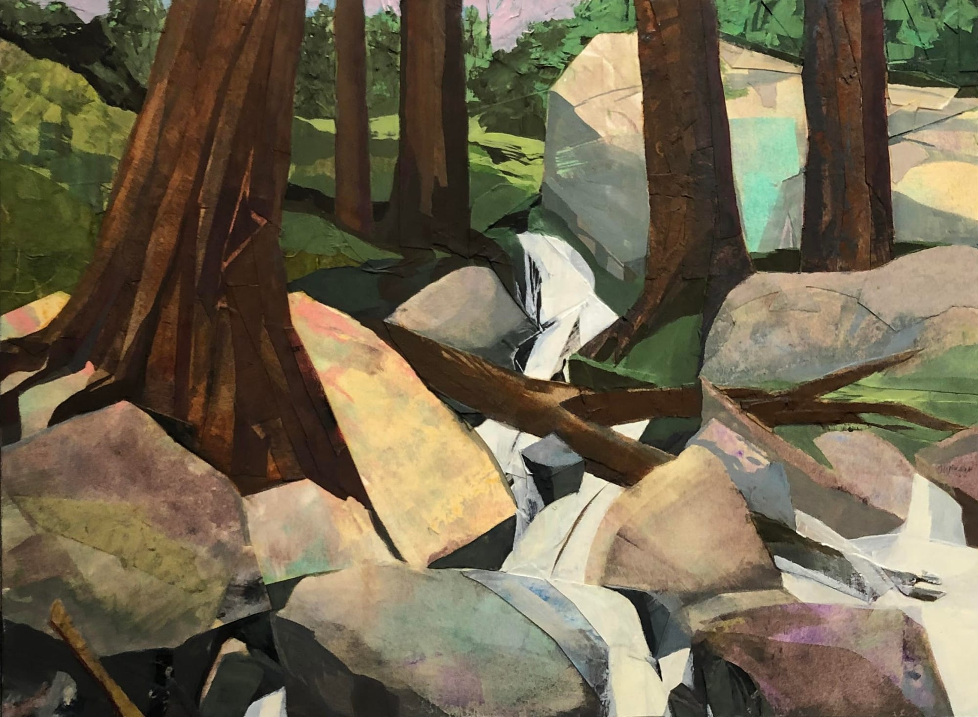 Mariella Bisson, Rocky Brook Falls with Five Trees