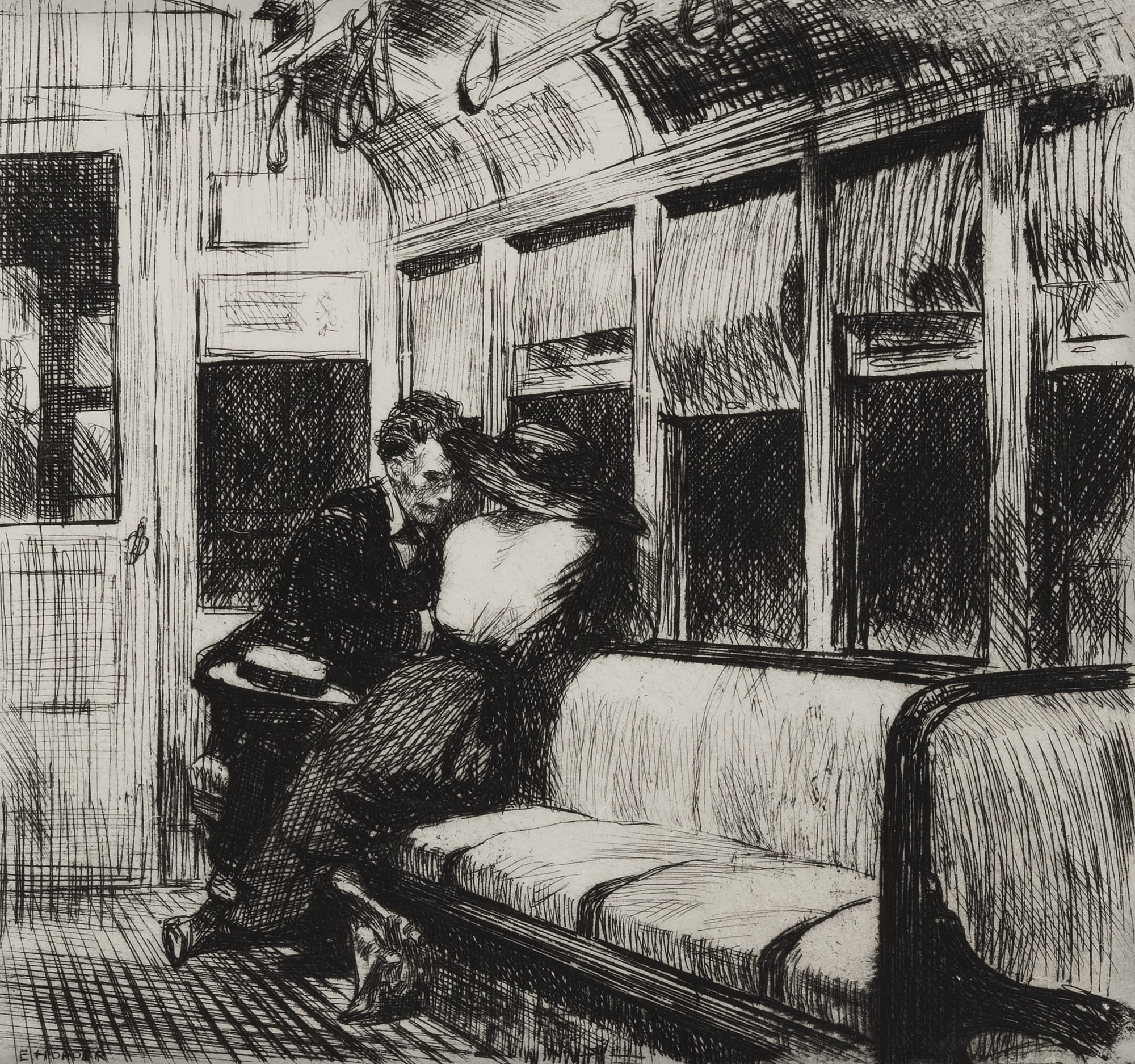 Edward Hopper, Night on the El Train, 1918