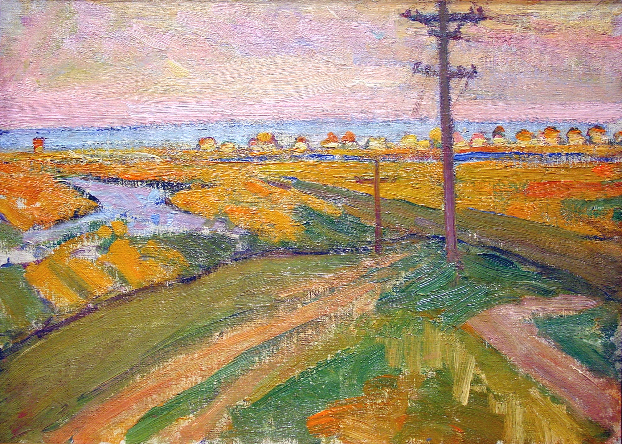 Gertrude Fiske, Telegraph Poles, Wells Marsh, Maine