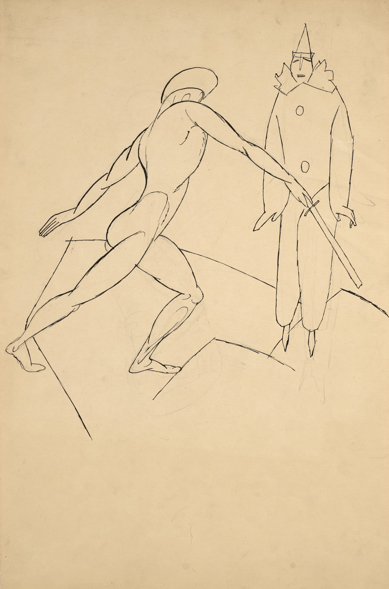 Albert Bloch, Harlequin with Pierrot, c. 1911