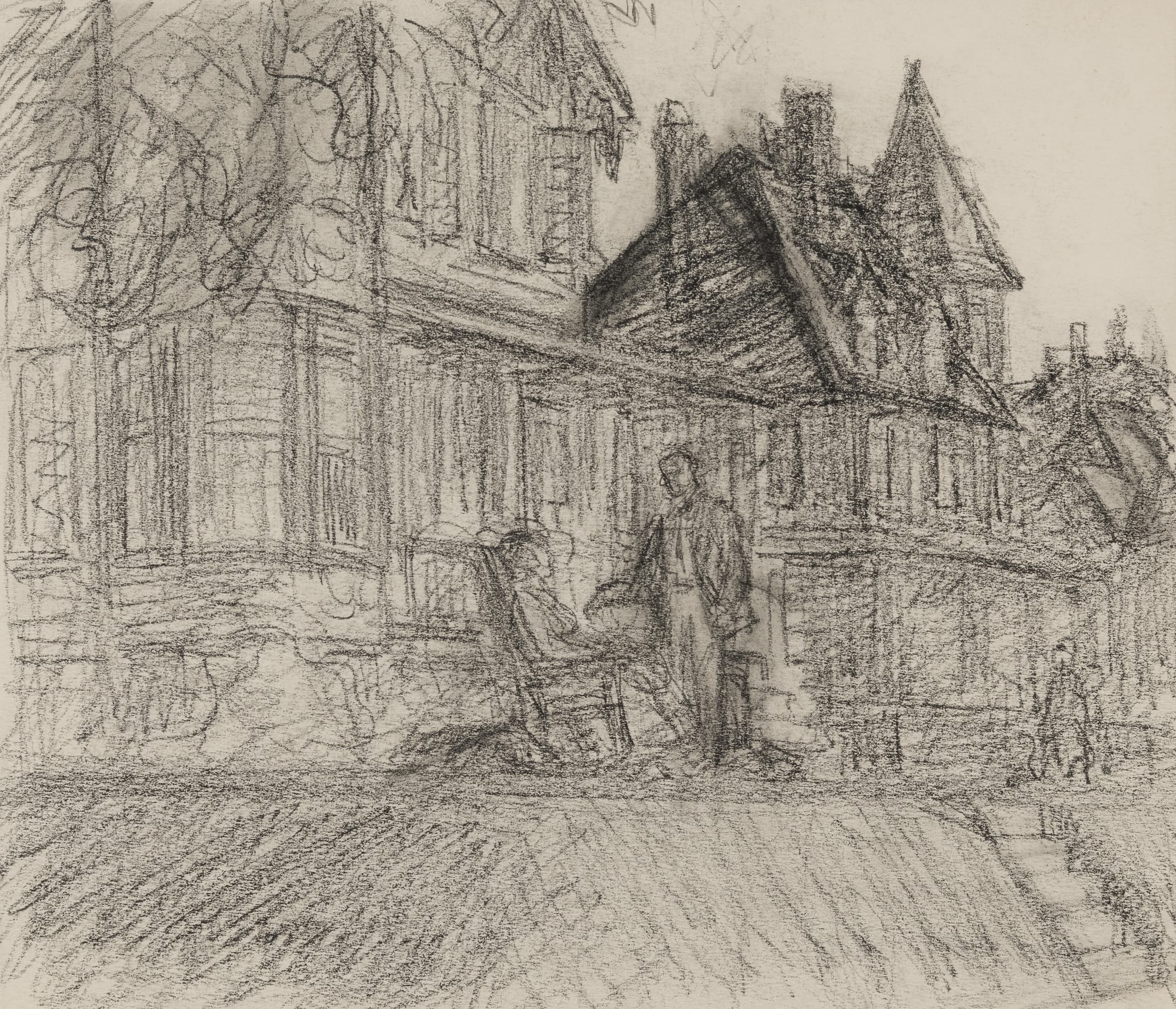 Edward Hopper, Drawing for "Summer Twilight", c. 1920