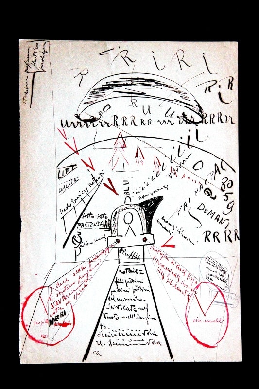 Angelo Rognoni Stazione encre de couleur sur papier 31.5 x 21.7 cm